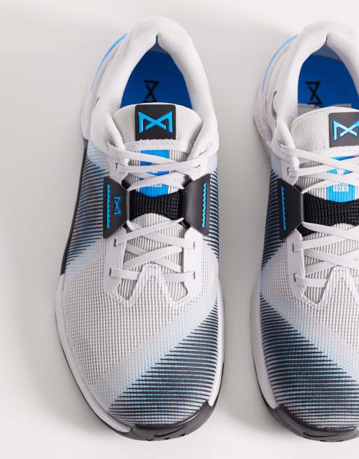 Nike Training Metcon 10 trainers in white and blue, 2 of 5