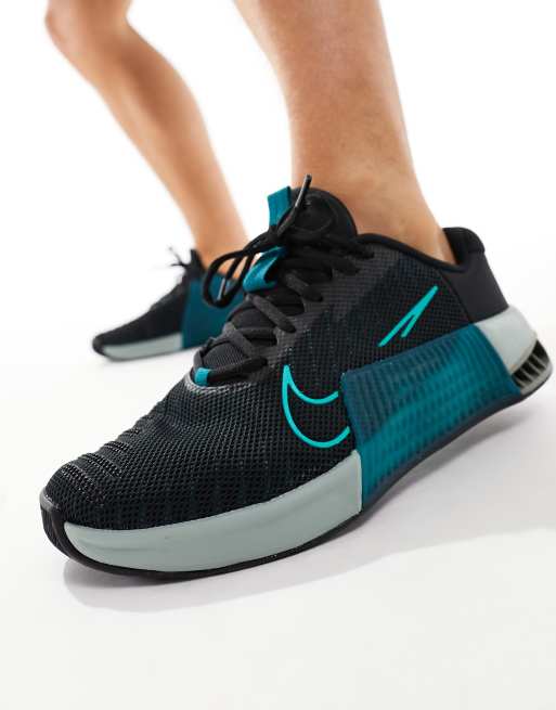 Nike Training Metcon 9 Baskets Noir et bleu sarcelle ASOS