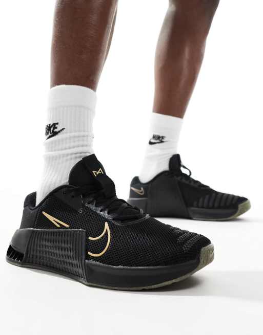 Nike Training Metcon 9 sneakers in black and gold ASOS