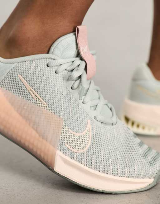 Peach and grey nike shoes on sale