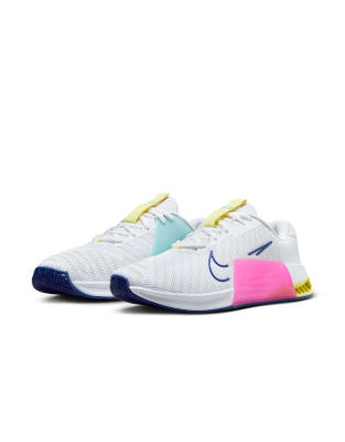 Nike Training Metcon 9 trainers in white and multi