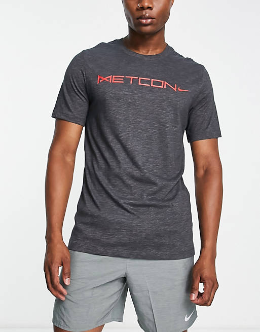 Mis Vete Perforeren Nike Training Metcon Dri-FIT graphic t-shirt in dark grey | ASOS