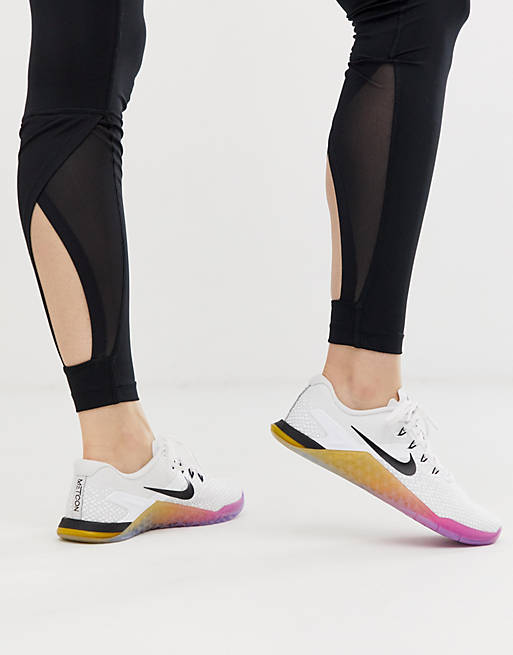 Nike Training Metcon Trainers In White And Orange | ASOS