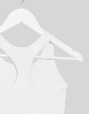 nike training mid support swoosh bra in white