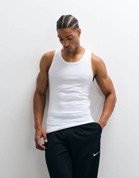 Nike Training - NAC Dri-FIT - Hvid ribstrikket tanktop - view 1