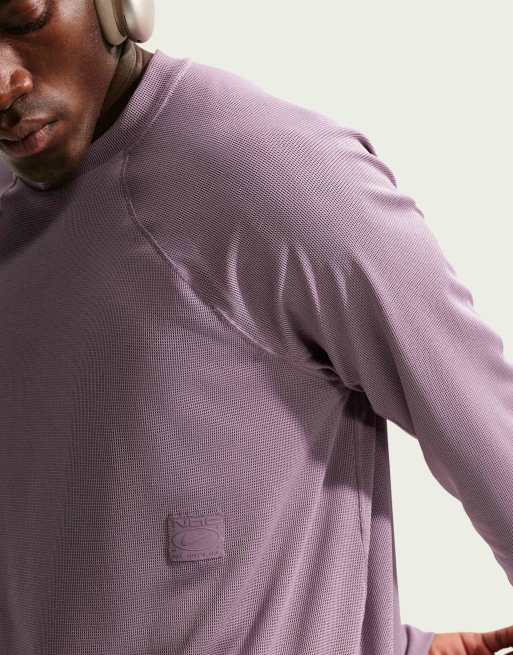 Nike Training N.A.C. Dri-FIT top en mesh à manches longues homme violet, 3 de 4