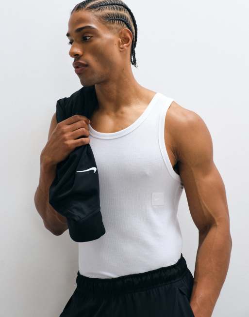 Nike Training – NAC – Dri-FIT – Vitt, ribbat linne, 4 av 5