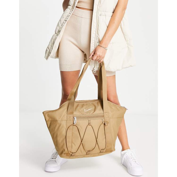 Nike swoosh tote bag in stone new arrivals