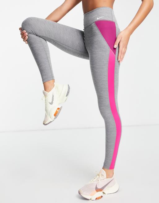 grey and pink nike leggings