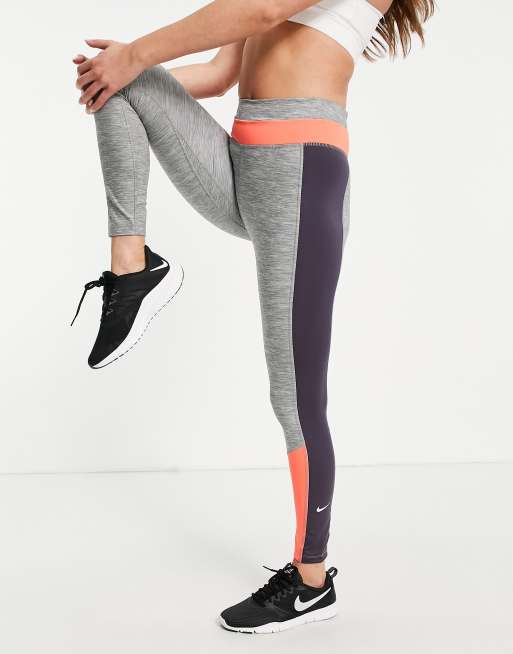 Nike Training One Colourblock 7/8 leggings in grey