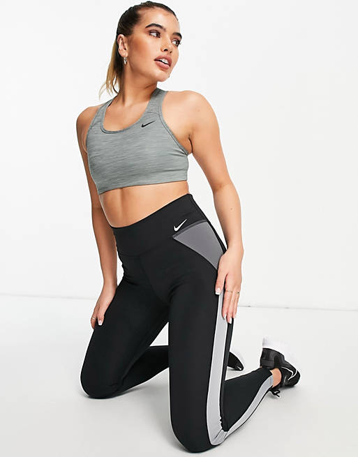 Nike Training One colourblock leggings in black | ASOS