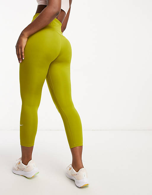 Nike Training One crop leggings in green