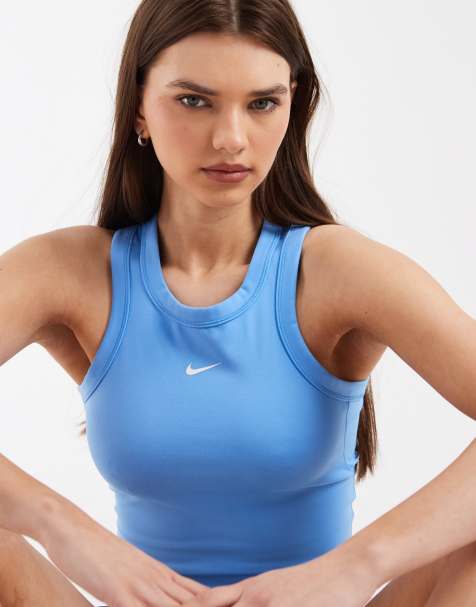 Nike Training - One - Débardeur court en tissu Dri-FIT - Bleu - view 1