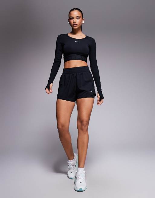 Nike Training - One - Dri-FIT - 2-in-1 short van 3 inch met hoge taille in zwart, 3 van 5