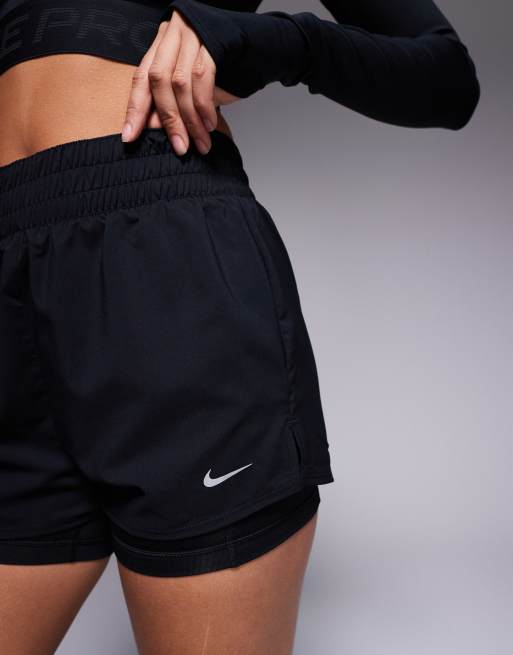 Nike Training - One - Dri-FIT - 2-in-1 short van 3 inch met hoge taille in zwart, 5 van 5