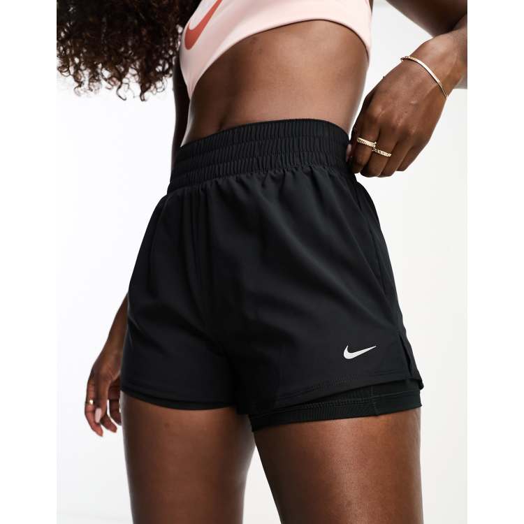 Stiptheid Wereldwijd Vernederen Nike Training One Dri-FIT 3-inch 2-in-1 shorts in black | ASOS