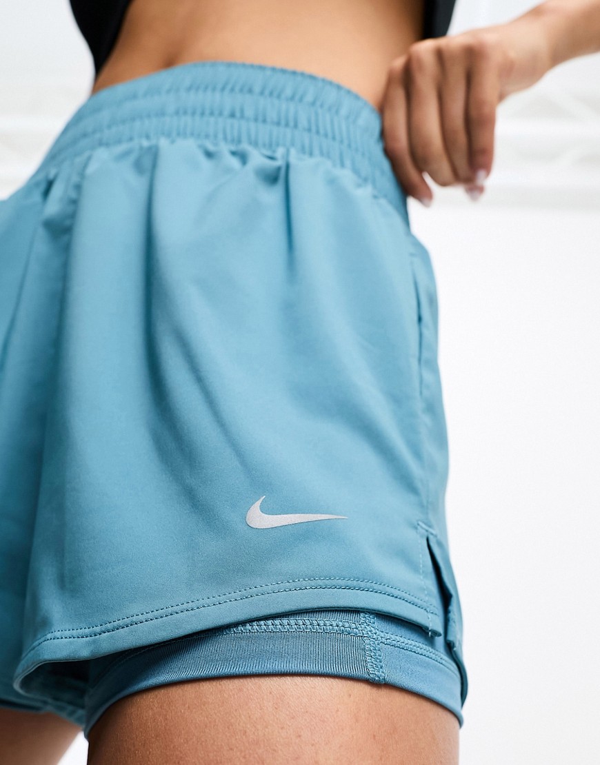 Nike Training One Dri-FIT 3inch 2in1 shorts in blue