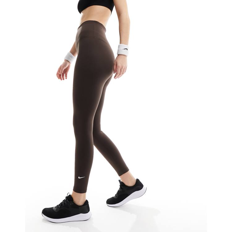 Nike Training One Dri FIT 7 8 Leggings in Barock Braun mit hohem Bund ASOS