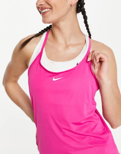 Nike Women Dri-Fit Hot Pink Seamless Training Workout Tank Top