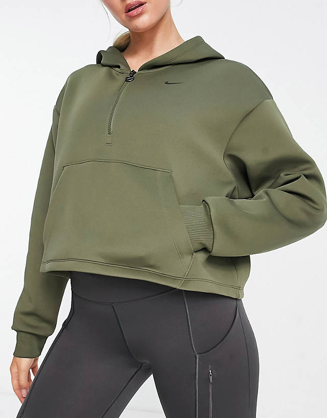 Nike Training - one dri-fit glitter graphic hoodie in khaki