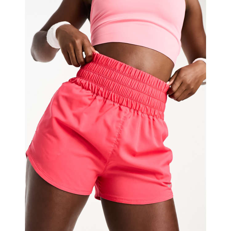 Pink Track Shorts High Rise Elastic Waist