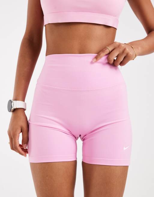 Nike Training One Dri-FIT High-Rise 5-Inch nahtlose Shorts in Pink, 3 von 5