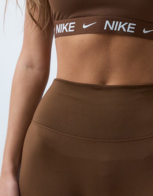 Nike Training One Dri-FIT high-rise 5inch seamless short in brown, 5 of 5