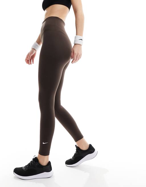 Nike Performance W NK ONE DF AOP HR TGT - Tights - archaeo brown