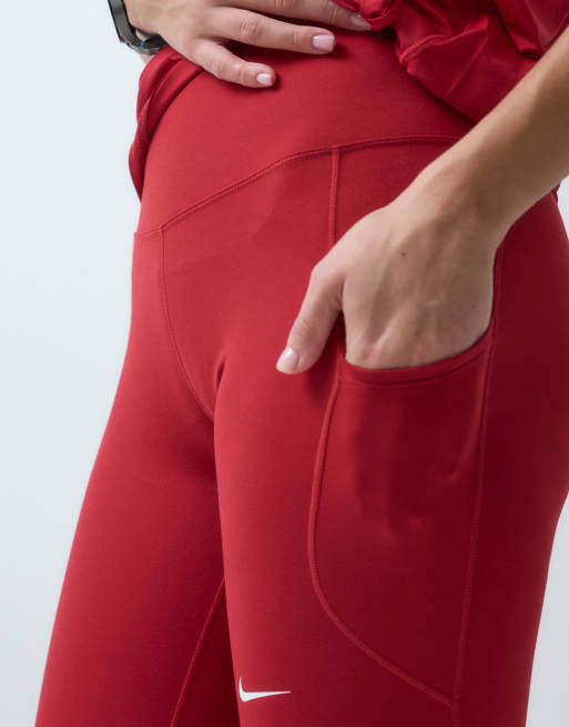 Nike Training One Dri-FIT high-rise seamless legging in red, 5 of 5