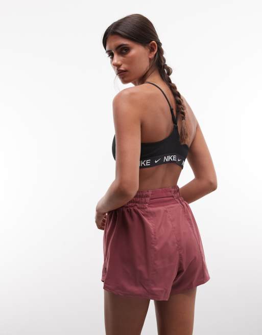 Nike Training One Dri-FIT high waisted 3 inch 2 in 1 shorts in pink, 5 of 5