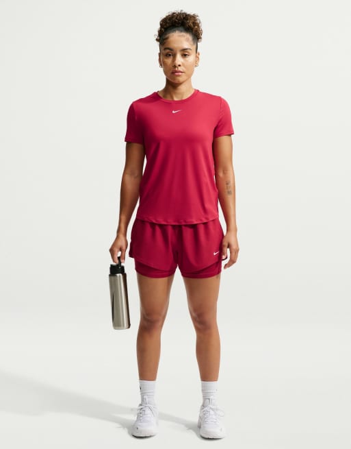 Nike Training One Dri-FIT klassiek T-shirt met korte mouwen in rood, 2 van 4