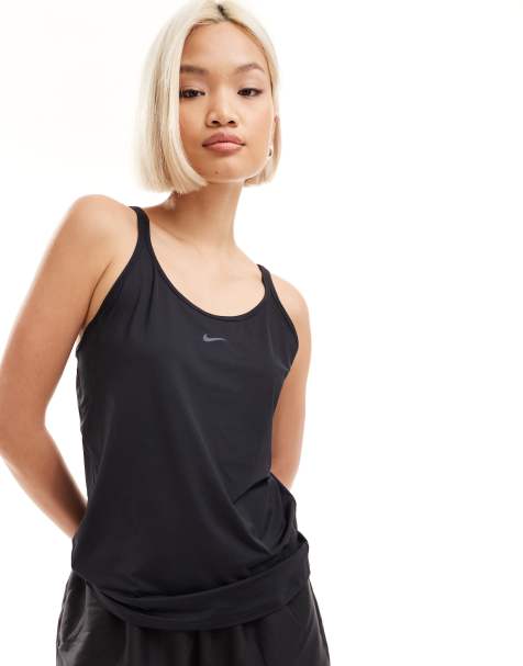 Nike Training – One Dri-FIT – Klassisches Riemchen-Tanktop in Schwarz - view 1