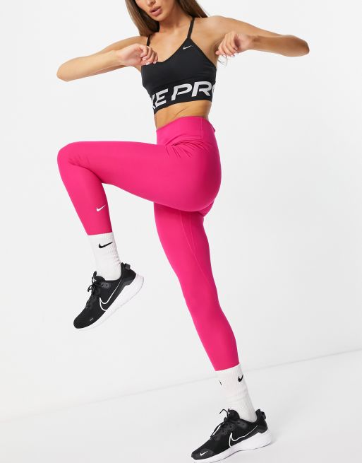 Neon pink hot sale nike leggings