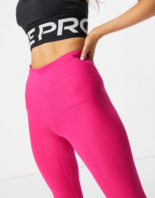 Nike One Dri Fit Training Shine Pink Leggings Pick-up Pink Shiny Leggings  with 2 Inner Pockets DD54.39 Fo - AliExpress