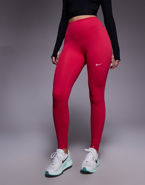 Nike Training – One Dri-FIT – Leggings in Rosa mit hohem Bund und nahtloser Vorderseite - view 1