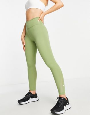 Nike Training One Dri-FIT midrise 7/8 leggings in khaki - ASOS Price Checker