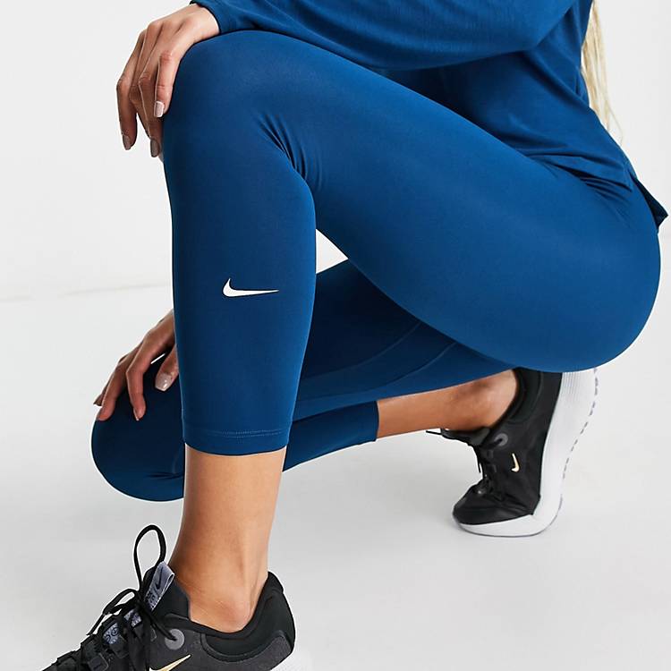 Nike One Training dri fit mid rise leggings in teal