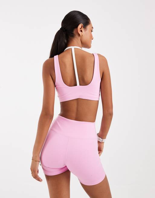 Nike Training - One Dri-FIT - Reggiseno sportivo rosa con doppia spallina, 4 di 4
