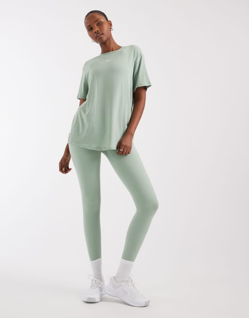 Nike Training One Dri-FIT relaxed short sleeve top in green, 2 of 4