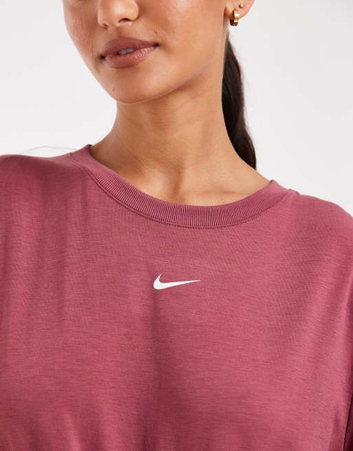 Nike Training One Dri-FIT relaxed short sleeve top in pink, 3 of 4