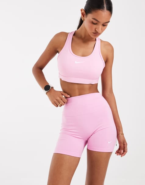 Nike Training One Dri-FIT short sin costuras de talle alto de 5 pulgadas en rosa - view 1