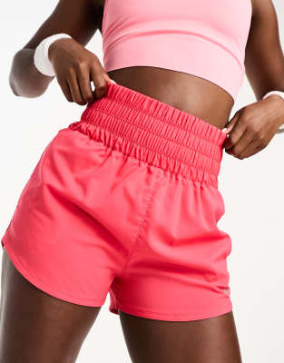 Nike Training - One Dri-FIT - Shorts in Pink mit hohem Bund, 3 Zoll Schrittlänge-Schwarz