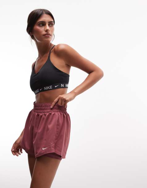 Nike Training One Dri-FIT Shorts mit hoher Taille, 3 Zoll, 2-in-1, in Pink - view 1