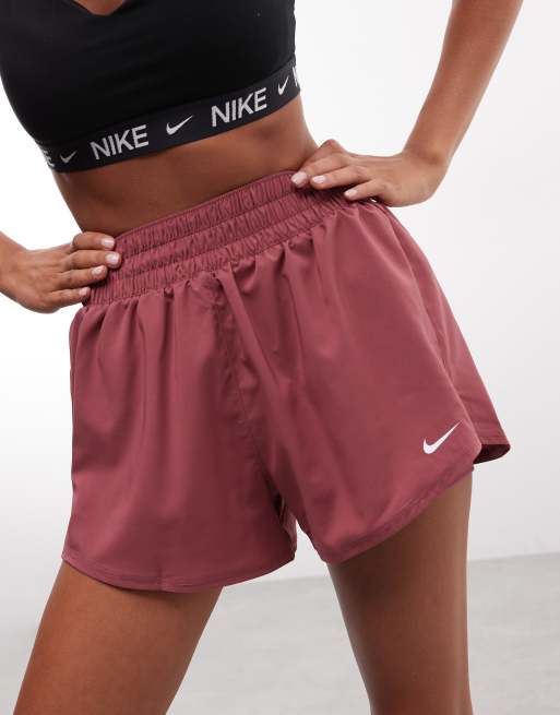 Nike Training One Dri-FIT Shorts mit hoher Taille, 3 Zoll, 2-in-1, in Pink, 3 von 5