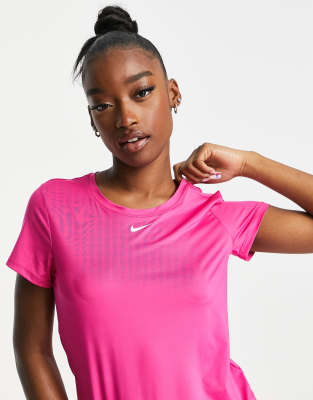 Nike Training One Dri-FIT slim fit t-shirt in hot pink