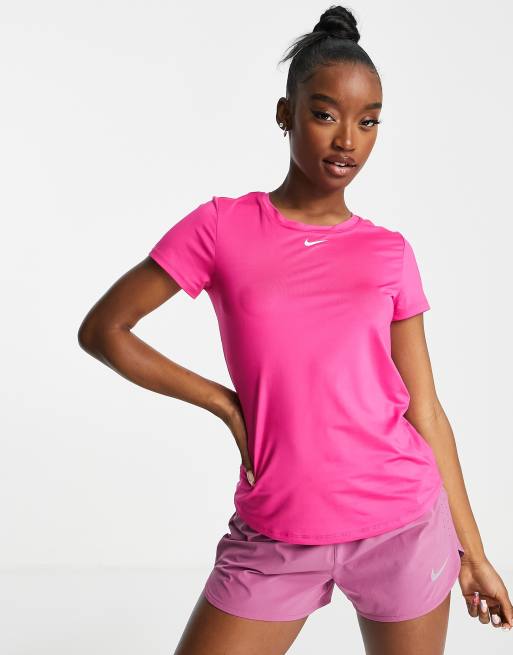 Hot pink nike store shirt