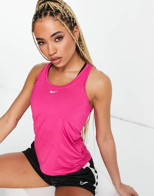 Pink nike gym top sale