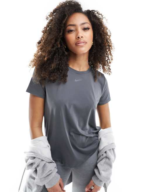 Nike Training - One - Dri-FIT - Smal T-shirt in ijzergrijs