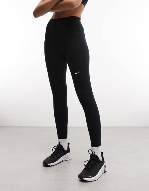 Nike Training – One Dri-FIT – Svarta ankellånga leggings med hög midja och ficka, 2 av 5