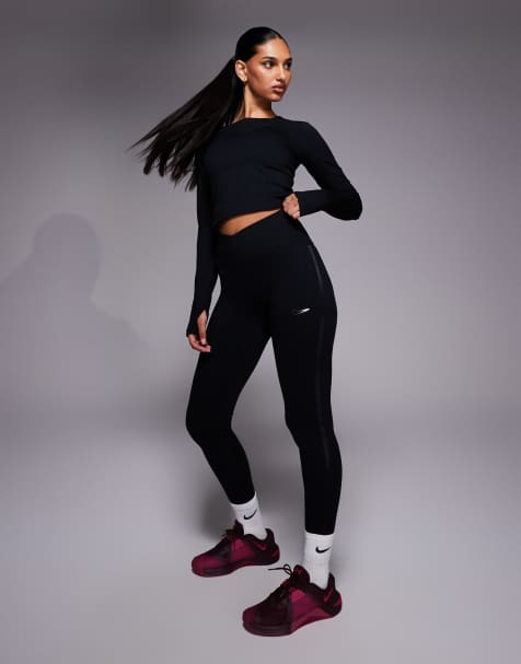 Nike Training – One – Dri-FIT – Svarta leggings med omlottmidja - view 1